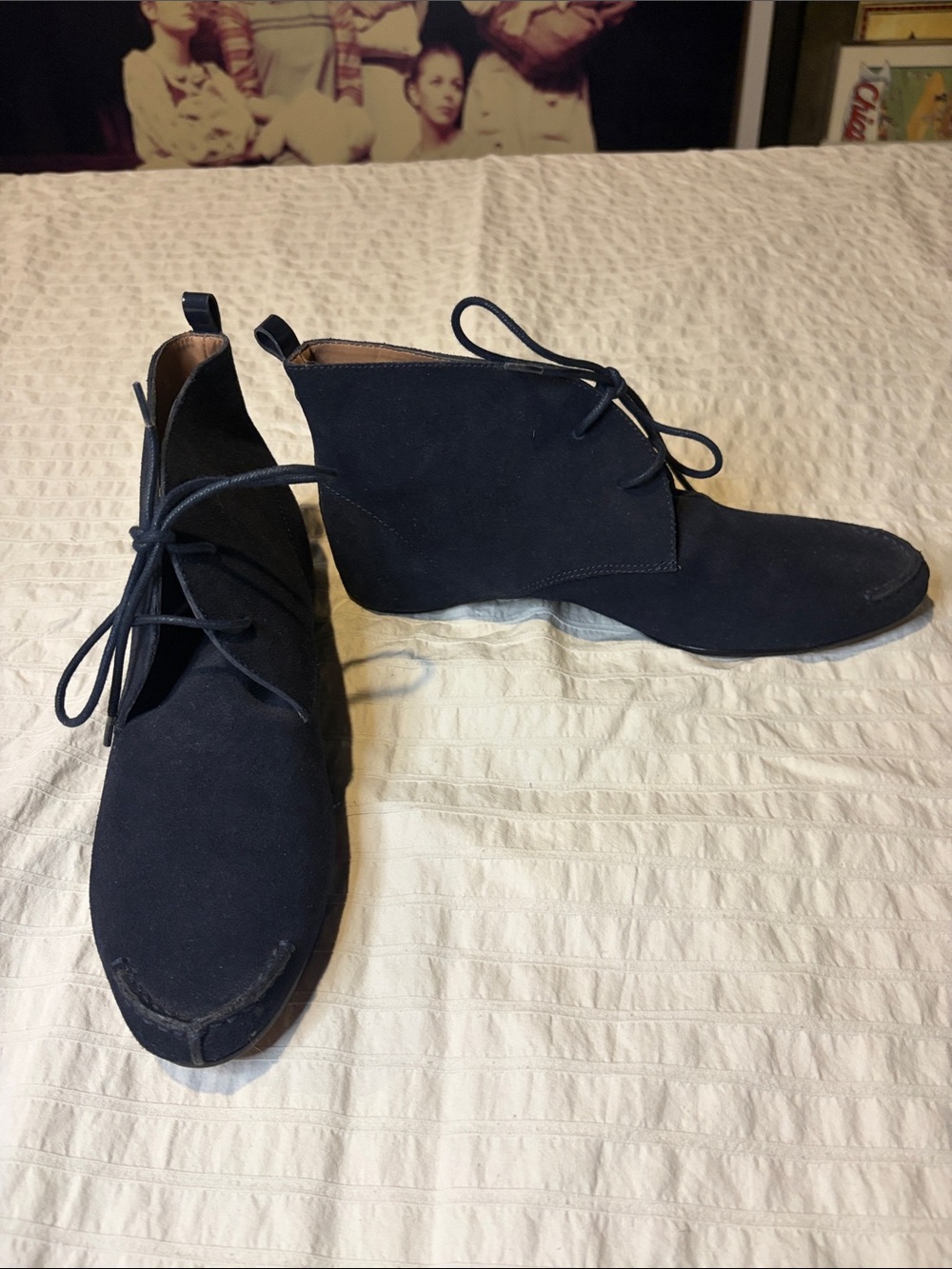 NWOT Women’s Donald Pliner Deep Navy Suede “Chukka” Booties